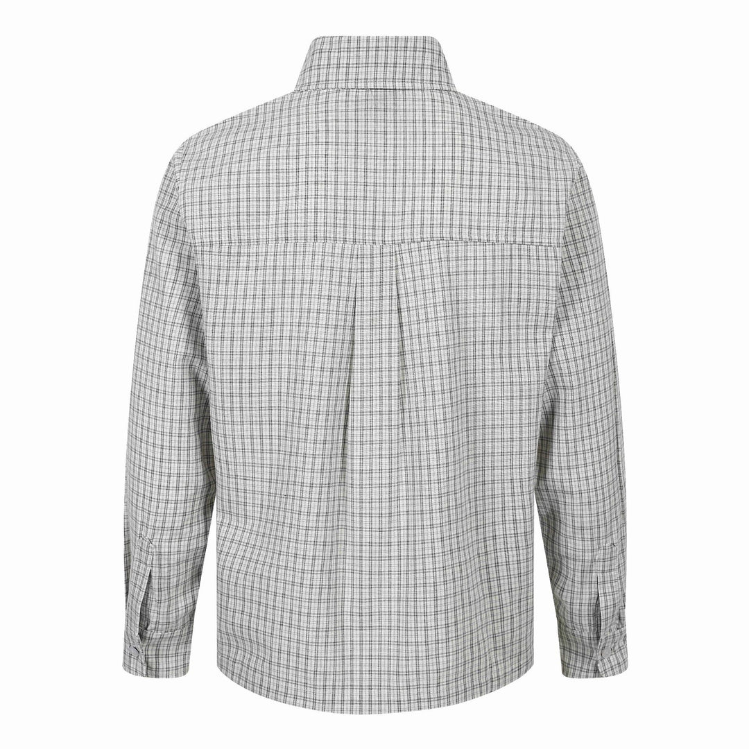 Herren Kariertes Gingham-Hemd mit Button-Down-Kragen und Bruststickerei Nord Taschen
