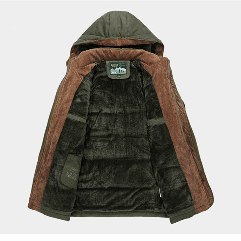 Herren Gefütterter Parka mit Kapuze und Kunstfellfutter Nord Taschen