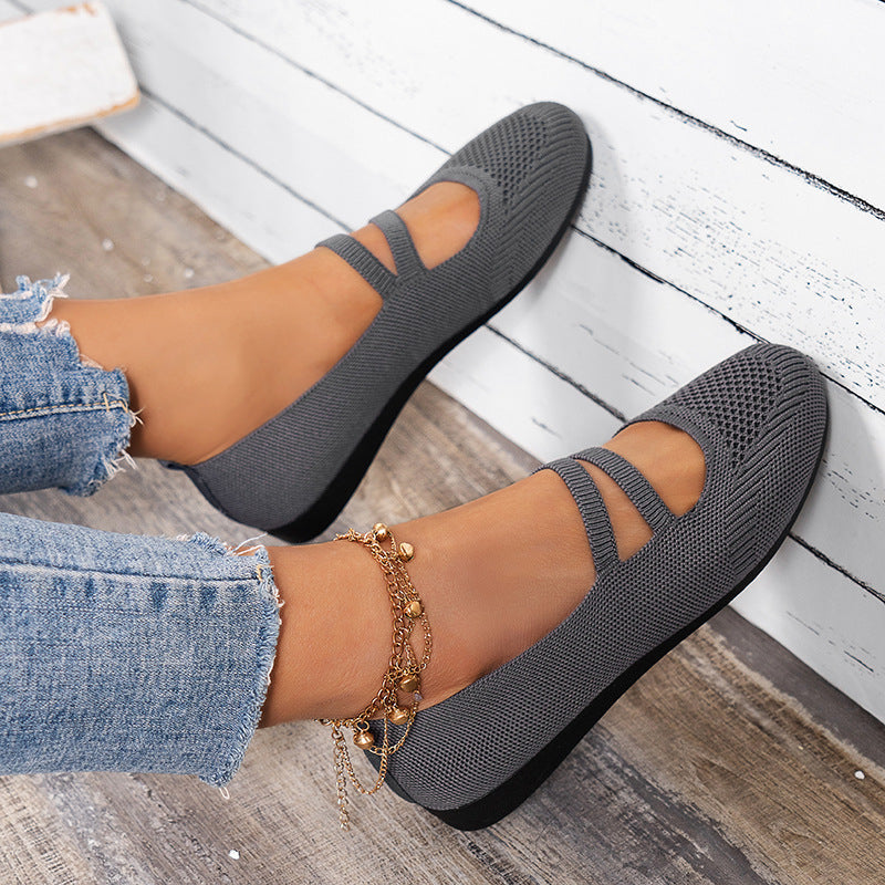 Atmungsaktive Mesh flache Schuhe