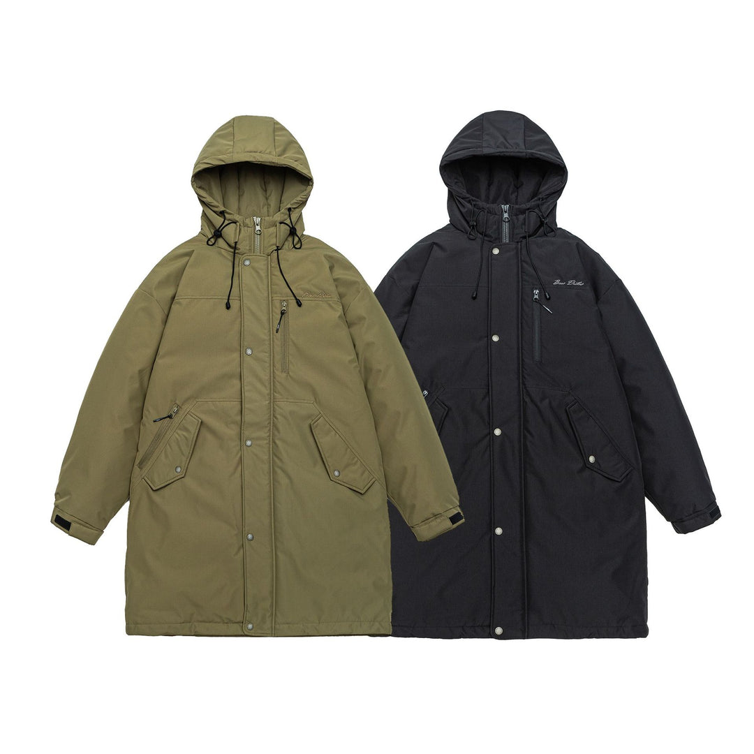 Herren Warmer winddichter Parka mit Kapuze, Steppfutter und Fronttaschen Nord Taschen