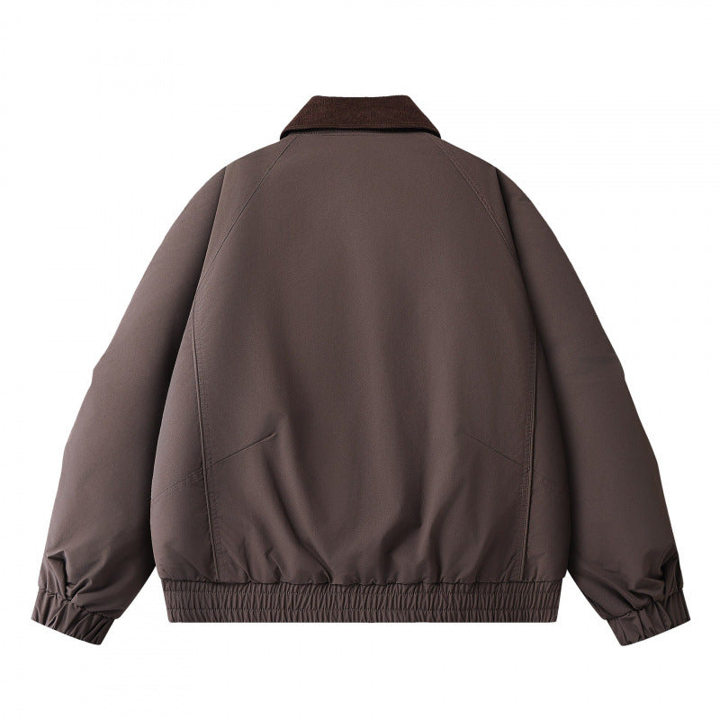 Herren Boxige Kurzjacke mit Cordkragen, doppelter Front und Kordelzugsaum Nord Taschen