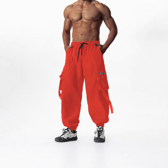 Herren Utility-Cargo-Jogginghose mit Tunnelzug, Beinschnallen & Mehrfachtaschen Nord Taschen