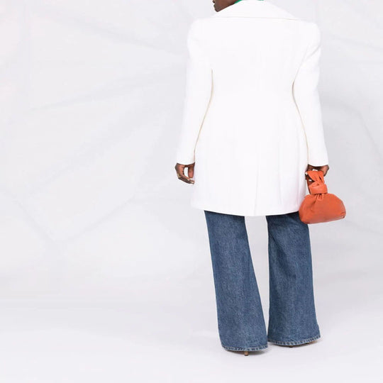 Damen Zweireihiger Boxy‑Mantel aus Wollmix mit breitem Revers und goldenen Zierknöpfen Nord Taschen
