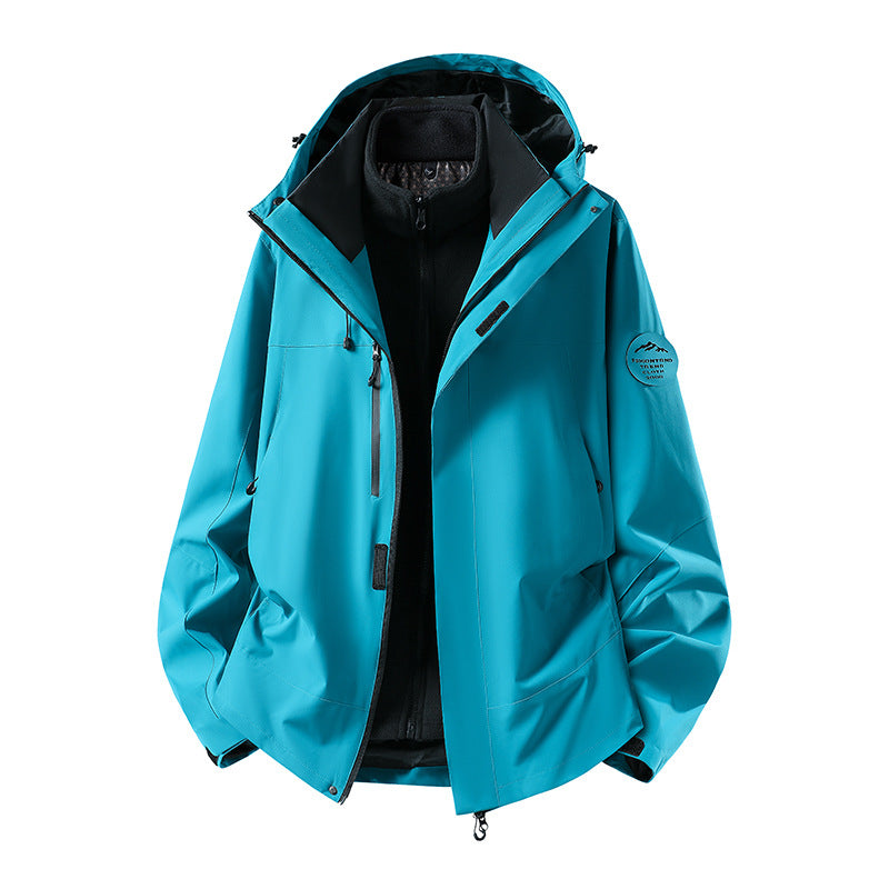 Herren zweilagige Softshell-Outdoorjacke mit herausnehmbarem Fleecefutter und verstellbarer Kapuze Nord Taschen