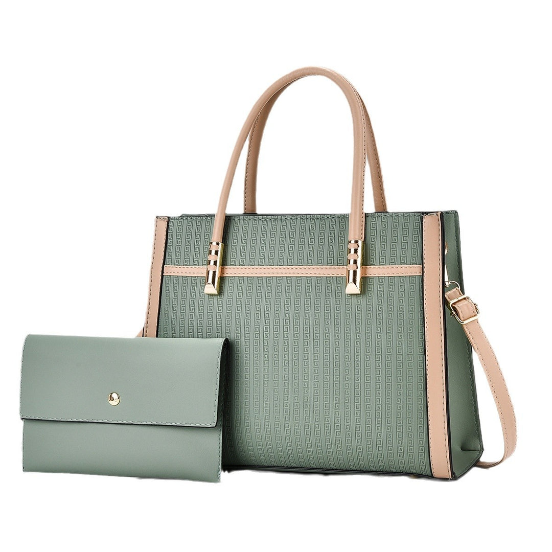 Damen elegante Handtasche mit modernem Strukturdesign und abnehmbarer Mini-Clutch Nord Taschen