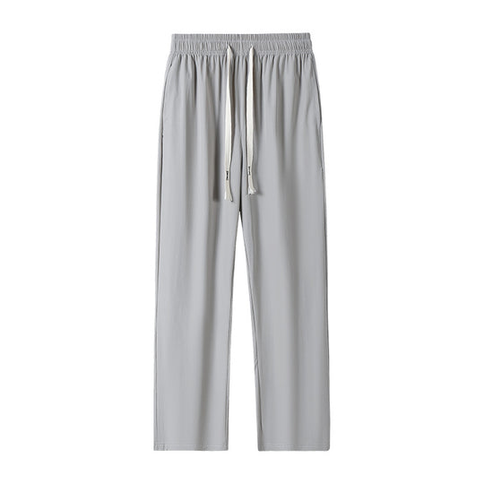 Herren Leichte Relax-Fit-Loungehose aus atmungsaktivem Jersey mit elastischem Tunnelbund, breitem Kordelzug & geripptem Beinabschluss Nord Taschen