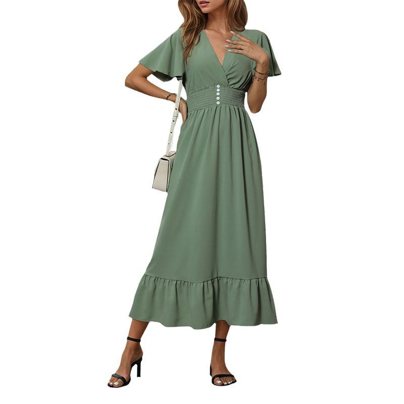 Damen Elegant fließendes Maxikleid Nord Taschen