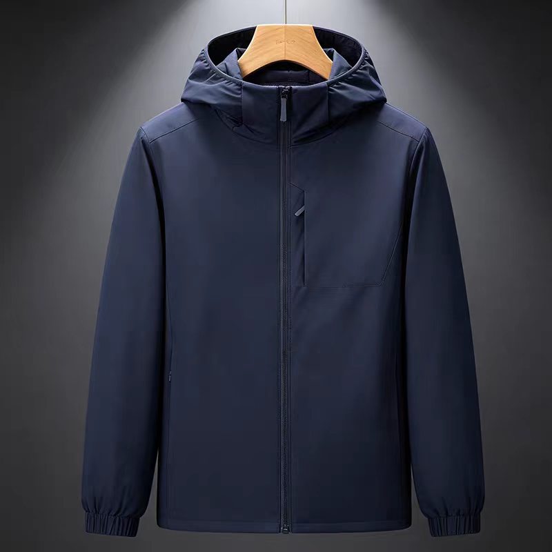 Herren Leichte wasserdichte Softshell-Regenjacke mit Kapuze und versteckter Brusttasche Nord Taschen