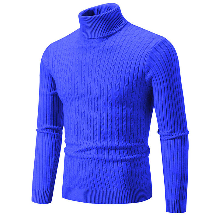 Herren Rollkragenpullover mit Zopfstrick und schlanker Passform Nord Taschen