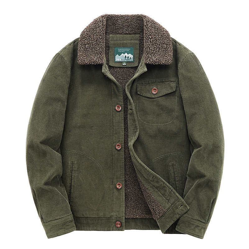 Herren Lässige Cordjacke mit Teddyfutter Nord Taschen 1787797411