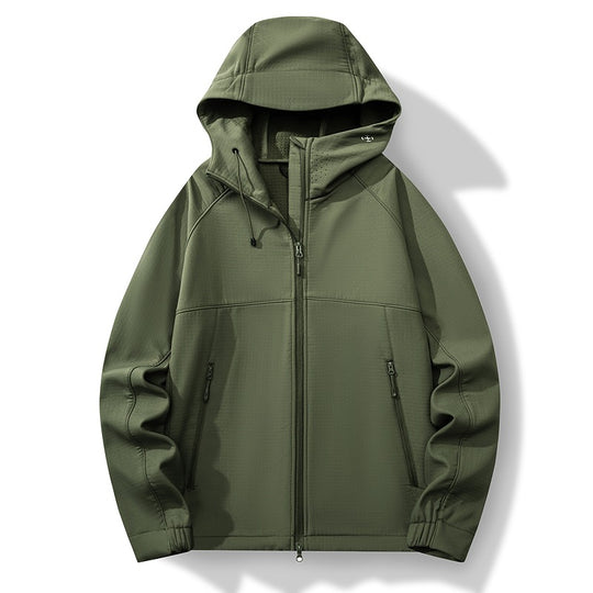 Herren Atmungsaktive Softshell-Hybridjacke mit Kapuze, Fleece-Innenfutter und Zwei-Wege-Reißverschluss Nord Taschen