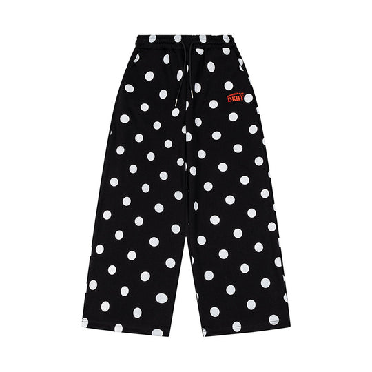 Damen Weite Culotte-Sweathose mit elastischem Komfortbund und Polka-Dot-Print Nord Taschen