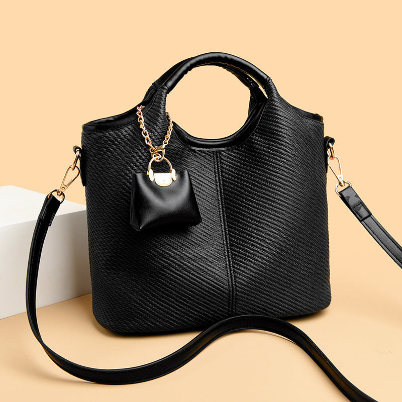 Damen elegante Handtasche mit strukturiertem Design und abnehmbarem Mini-Organizer Nord Taschen