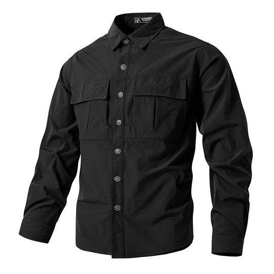 Herren Leichte Hemdenjacke im Utility‑Stil mit aufgesetzten Brustklappen und Knopfleiste Nord Taschen
