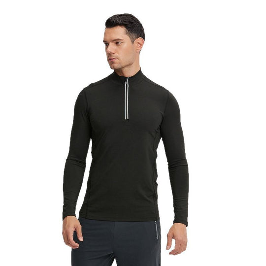 Herren Langarm-Trainingsshirt mit Halb-Reißverschluss und atmungsaktivem Funktionsmaterial Nord Taschen