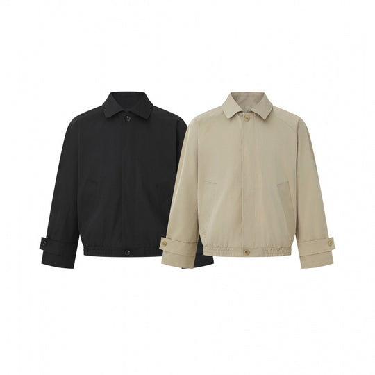 Herren Kurz geschnittene kastige Harrington-Jacke mit verdeckter Knopfleiste, elastischem Saum und verstellbaren Manschetten Nord Taschen