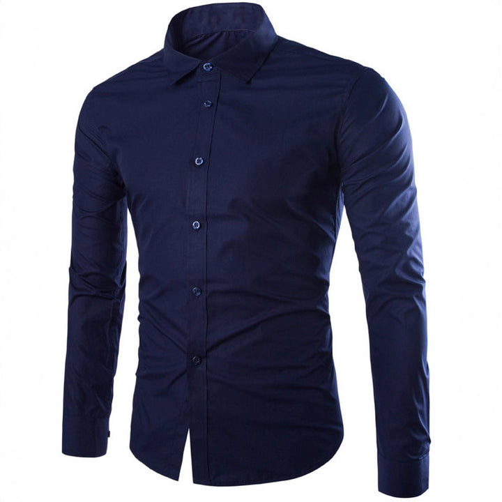 Herren tailliertes Business-Hemd mit Kentkragen, leichtem Stretch und schmaler Silhouette Nord Taschen