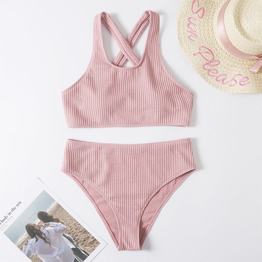 Damen Hochtaillierter Bikini mit geschickt überkreuzten Trägern Nord Taschen