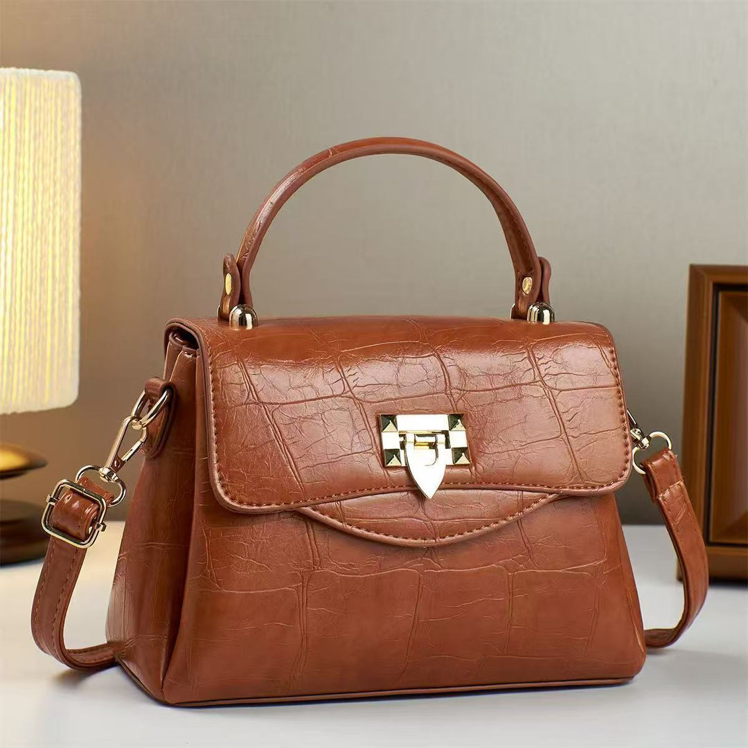 Damen strukturierte Handtasche mit elegantem Krokodilleder-Look Nord Taschen