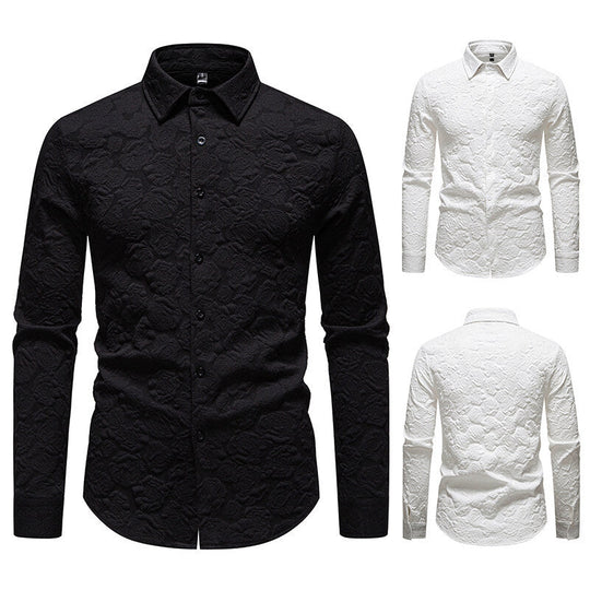 Herren Langarmhemd mit strukturiertem Design