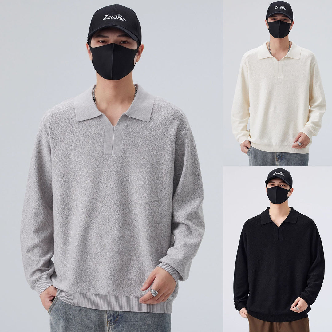 Herren Modisches Longsleeve Pullover mit V-Ausschnitt Nord Taschen