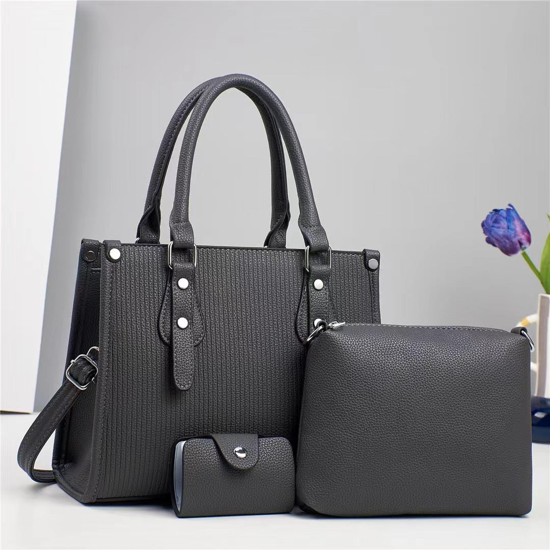 Damen elegante Handtasche mit strukturiertem Design und abnehmbaren Zubehör Nord Taschen