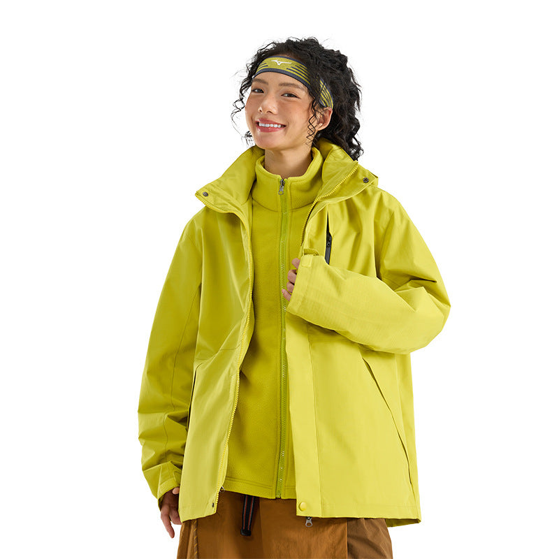 Damen Leichte wasserdichte Parka-Kapuzenjacke mit versiegelten Nähten und Kordelzug Nord Taschen