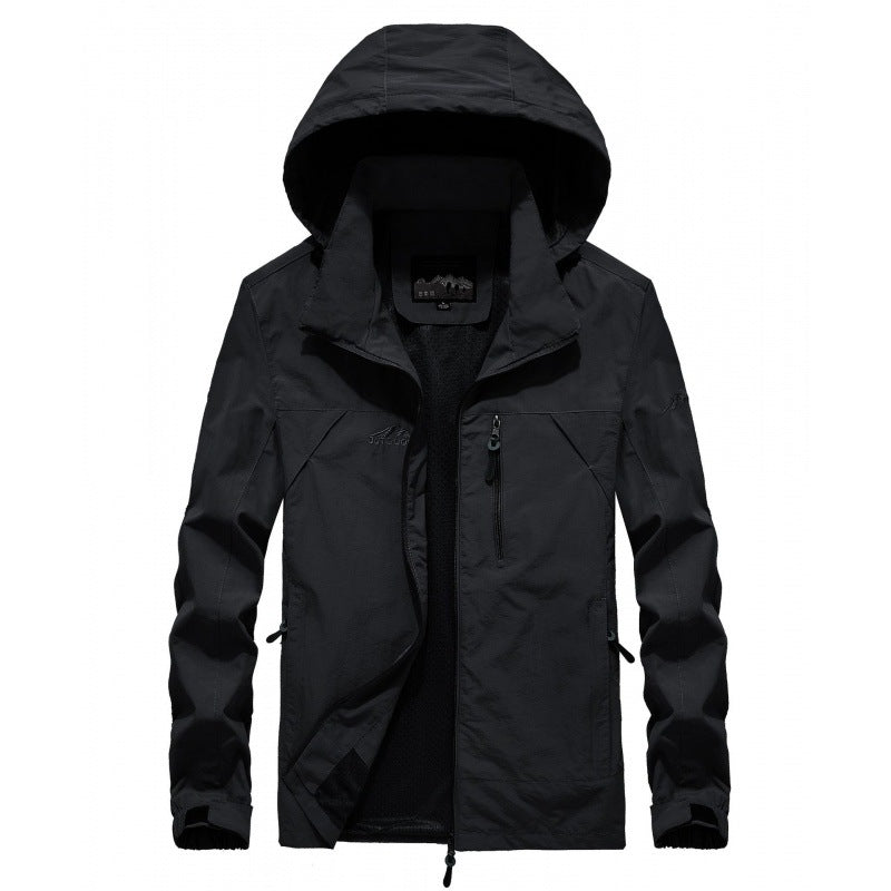 Herren leichte atmungsaktive Softshell-Trekkingjacke mit Kapuze und Mesh-Futter Nord Taschen