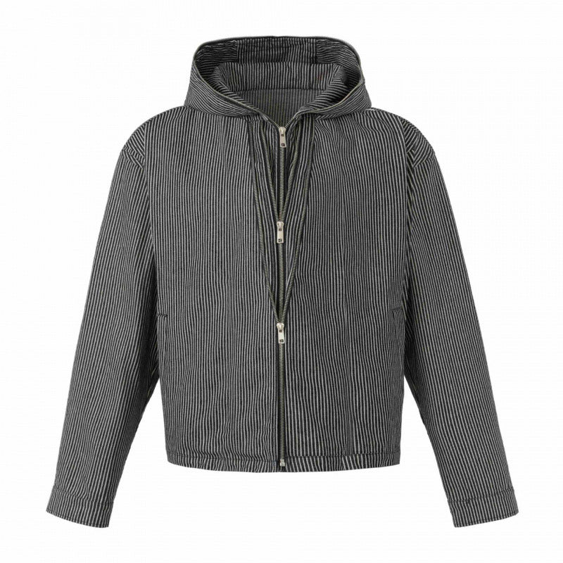 Unisex Kapuzenjacke im Boxy‑Cut mit Doppelreißverschluss und Nadelstreifen‑Optik Nord Taschen