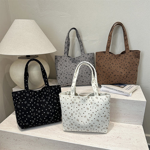 Damen Tragetasche aus strukturiertem Cord mit floralem Muster Nord Taschen