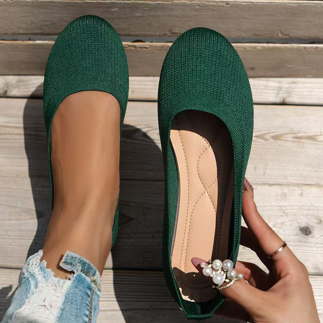 Damen bequeme Textil-Ballerinas im modernen Rippendesign Nord Taschen