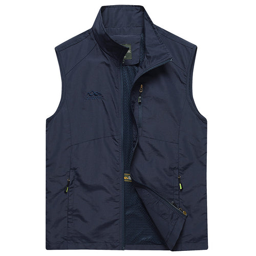 Herren ultraleichte atmungsaktive Outdoor‑Trekkingweste mit Mesh‑Futter, Stehkragen und Mehrfach‑Reißverschlusstaschen Nord Taschen
