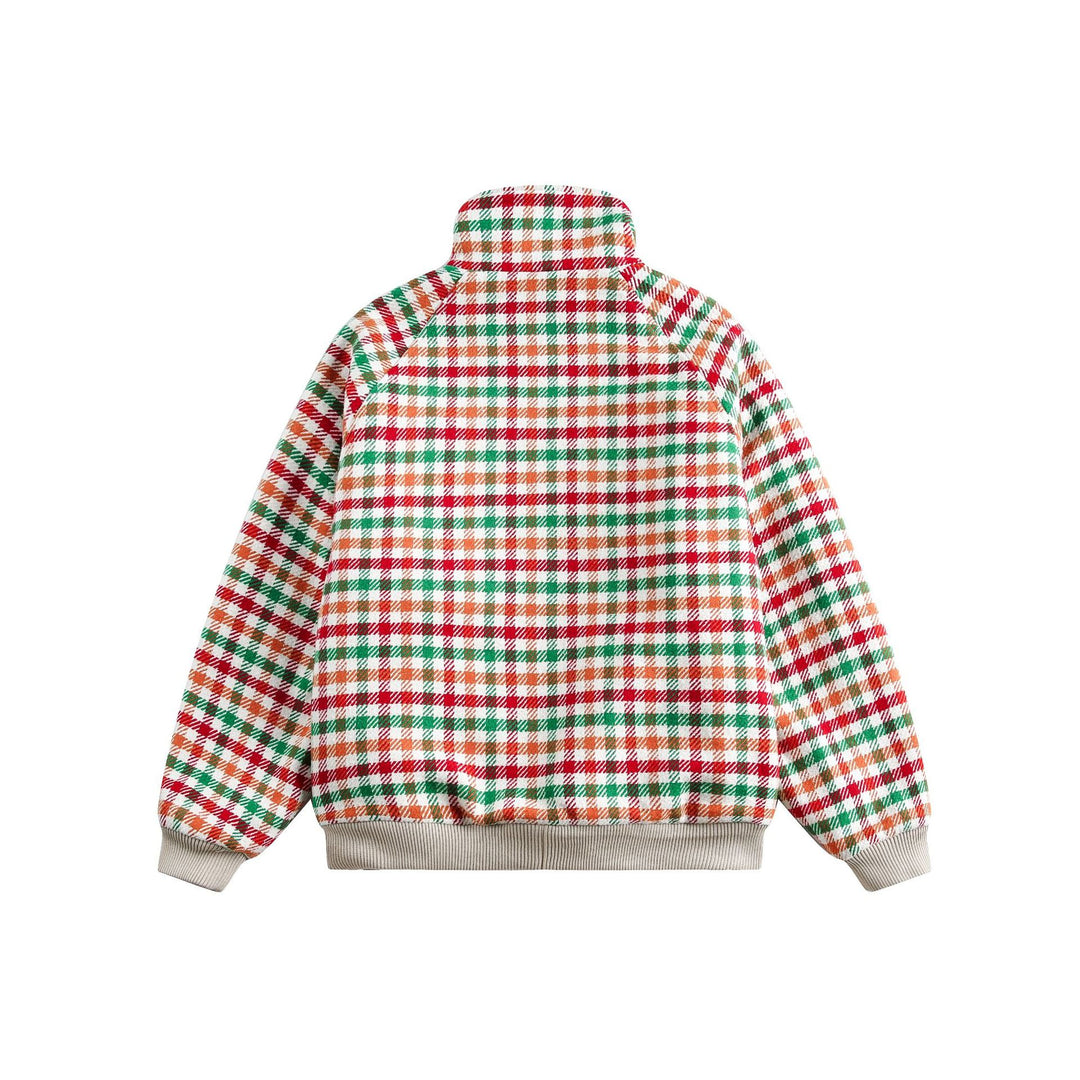 Damen Karierter Teddy‑Fleece‑Blouson im Boxy‑Cut mit Stehkragen Nord Taschen