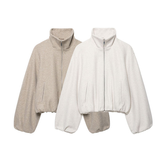 Damen Leichte wattierte Windjacke mit Stehkragen und Polka‑Dot‑Print Nord Taschen