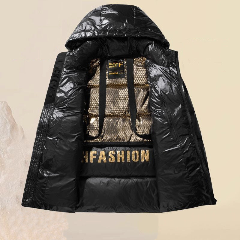 Unisex Glänzender Steppparka mit metallic‑Innenfutter und Tragegurten Nord Taschen