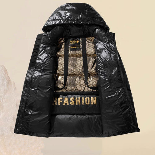 Unisex Glänzender Steppparka mit metallic‑Innenfutter und Tragegurten Nord Taschen
