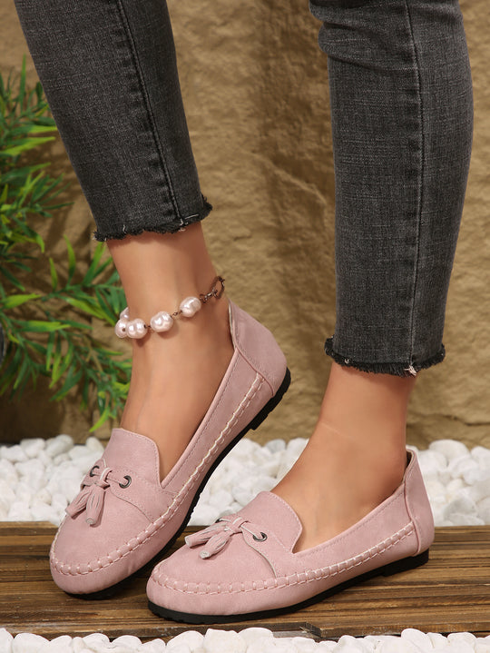 Damen  klassische Mokassin-Slipper mit Quasten und weichem Komfortfußbett Nord Taschen