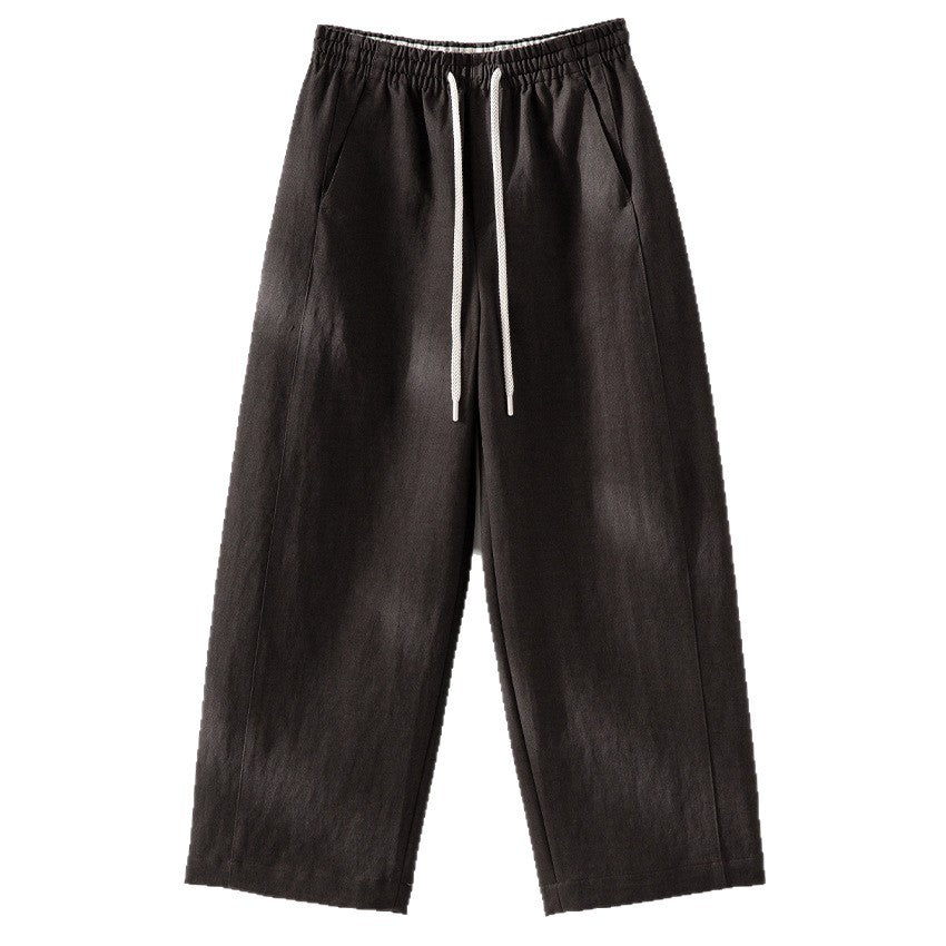 Damen Weite High‑Waist Leinenmix-Hose mit elastischem Bund und Kordelzug Nord Taschen