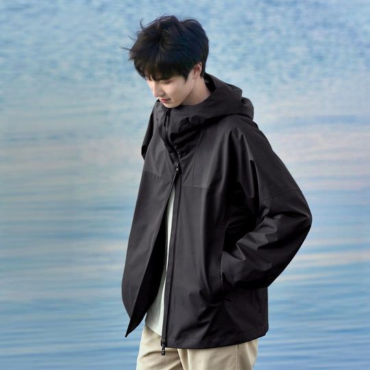 Herren dreiteilige wasserdichte Outdoor-Jacke mit abnehmbarer Kapuze und Fleece-Innenjacke Nord Taschen