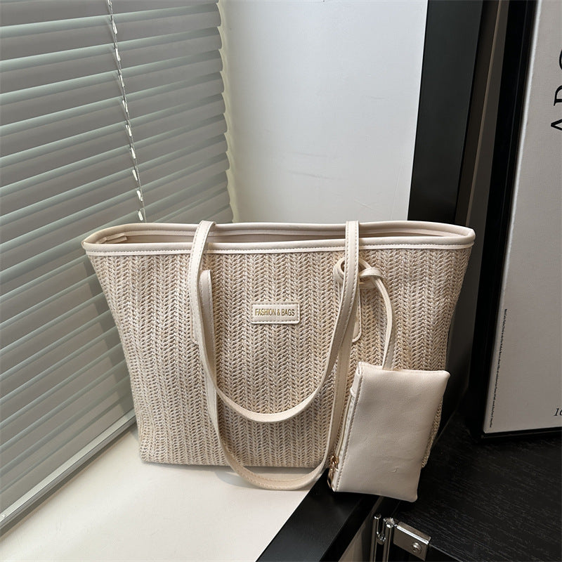 Damen Tragetasche mit geflochtenem Design und abnehmbarem Innenfach Nord Taschen