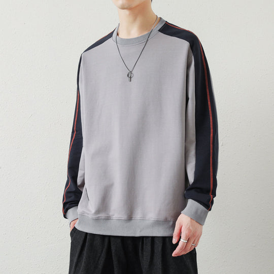 Herren Oversize-Sweatshirt mit kontrastierenden Ärmeln, Flachnaht-Details und Rippbündchen Nord Taschen