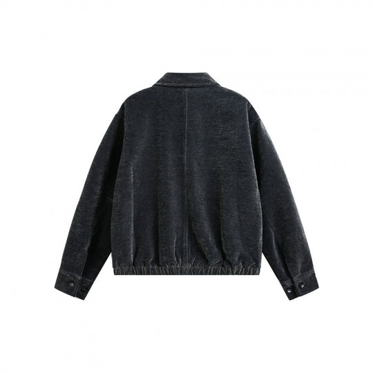 Herren Kurzjacke aus Teddy‑Fleece mit Hemdkragen, Reißverschluss und elastischem Saum Nord Taschen