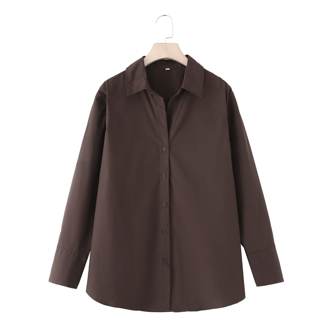 Damen 20+ lässige Oversize Hemdbluse mit Hemdkragen, durchgehender Knopfleiste und verlängertem Rückteil Nord Taschen