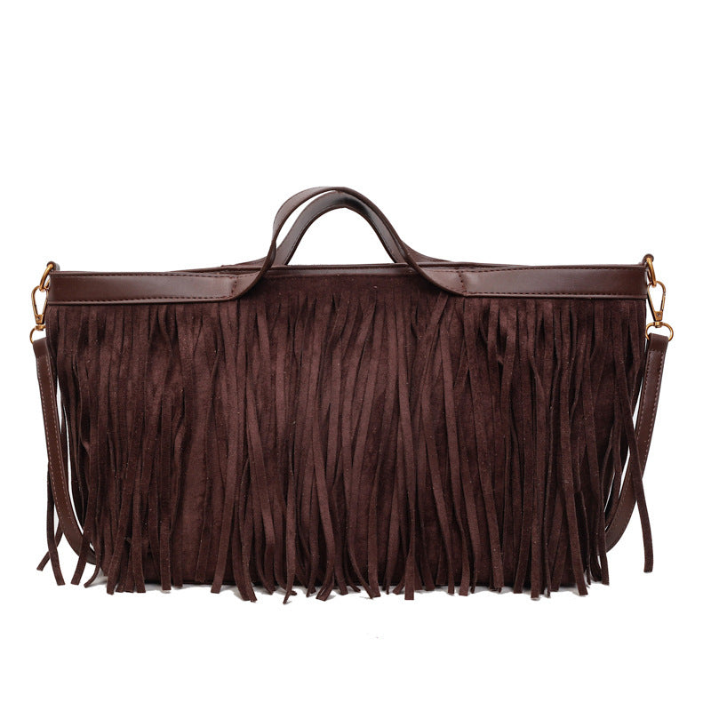 Damen Hobo-Tasche mit fransigem Design und komfortablem Schulterriemen Nord Taschen