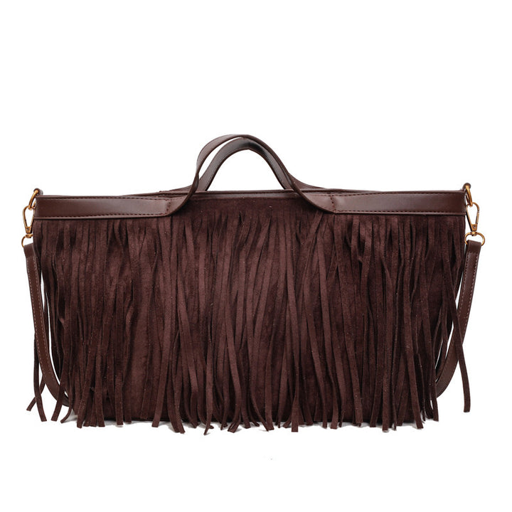 Damen Hobo-Tasche mit fransigem Design und komfortablem Schulterriemen Nord Taschen