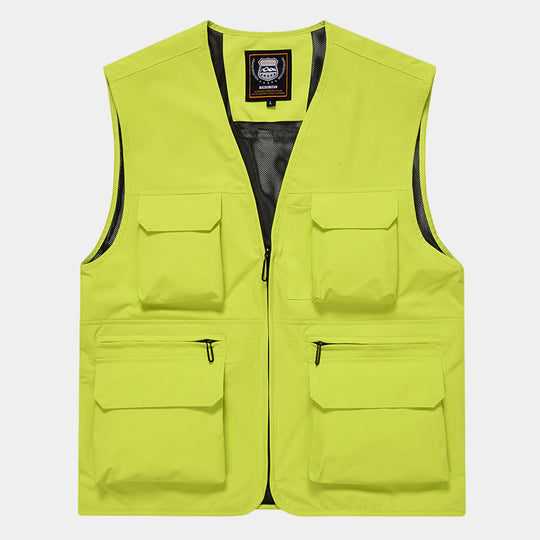 Herren Multifunktionale Utility‑Weste aus technischem Canvas mit Mesh‑Futter und Frontreißverschluss Nord Taschen