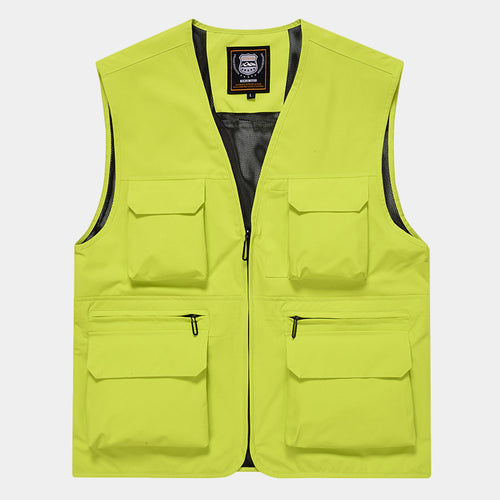 Herren Multifunktionale Utility‑Weste aus technischem Canvas mit Mesh‑Futter und Frontreißverschluss Nord Taschen