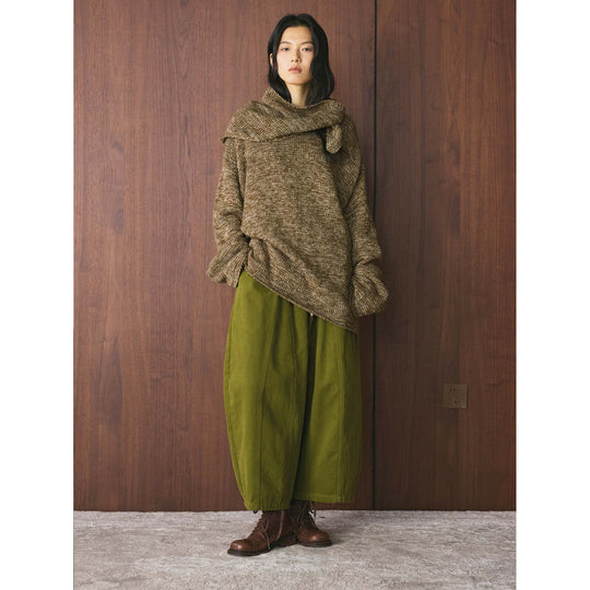 Damen Weite High‑Waist Canvas‑Culotte mit Kordelbund und Ziernähten Nord Taschen