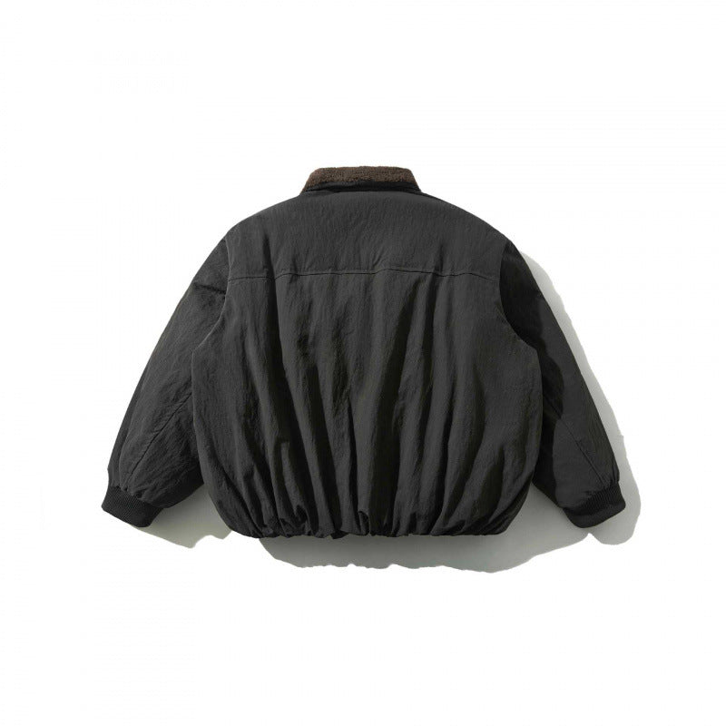 Herren Gepolsterte Bomberjacke mit Teddykragen, Pattentaschen und elastischem Saum Nord Taschen