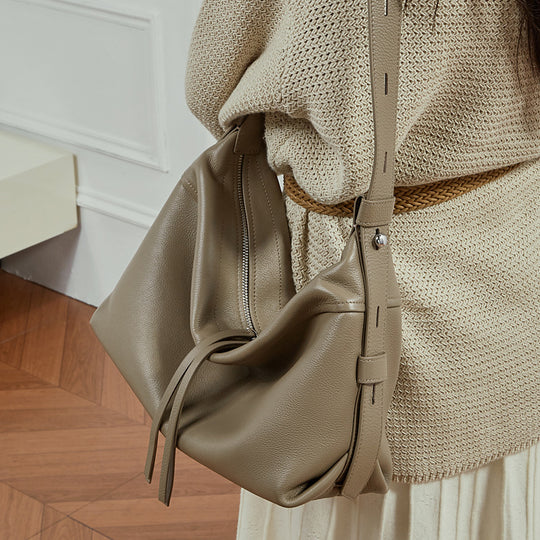Damen Hobo-Tasche mit weicher Lederoberfläche und verstellbarem Schulterriemen Nord Taschen